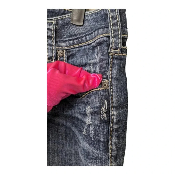 Silver Suki Womens Size W29/L32 Mid Straight Leg Stretchy Jeans Dark Wash - Picture 3 of 15